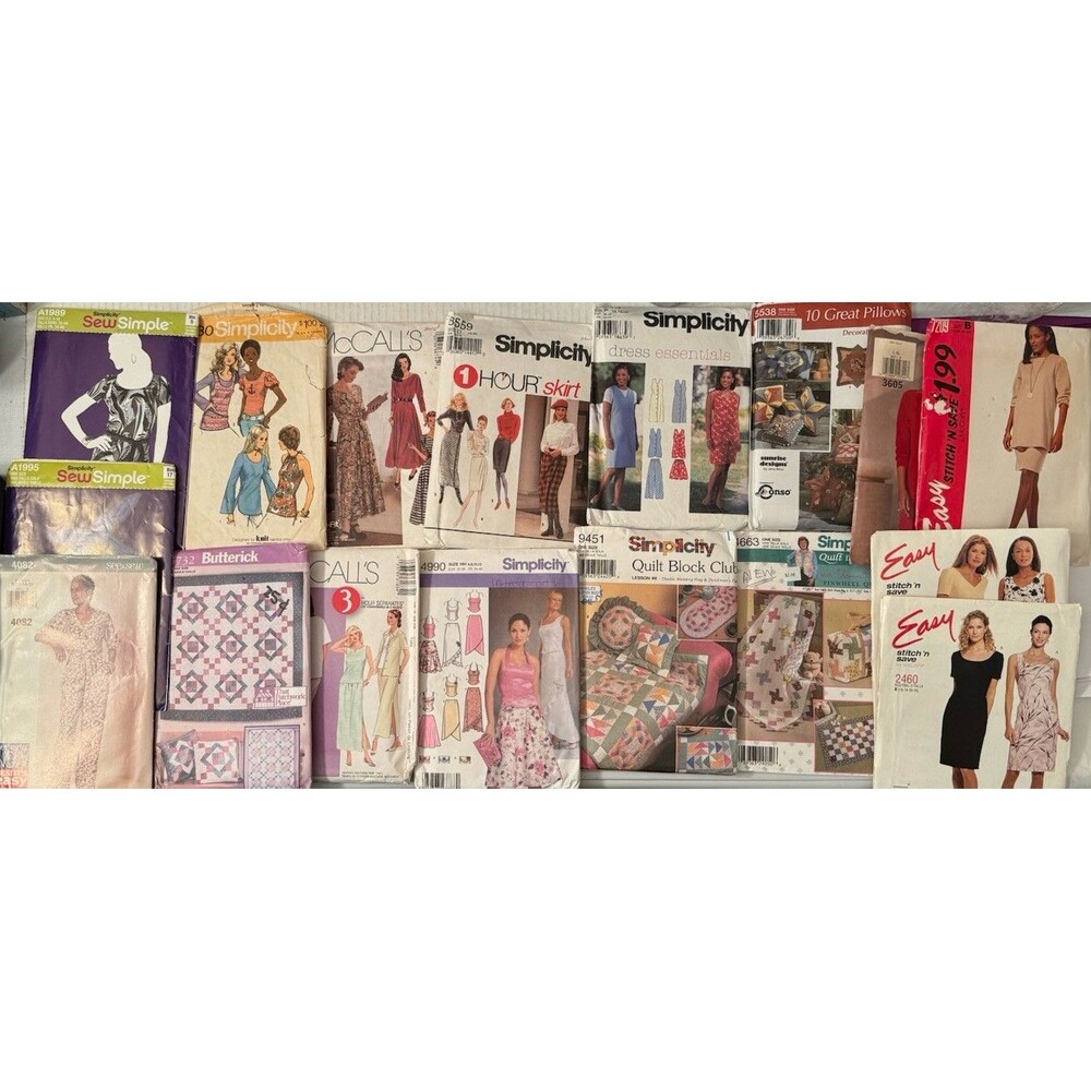 Lot of 17 Sewing Patterns McCall's Simplicity Women’s Clothes Pillows Butterick